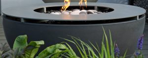 contemporary gas fire pit with fire ring